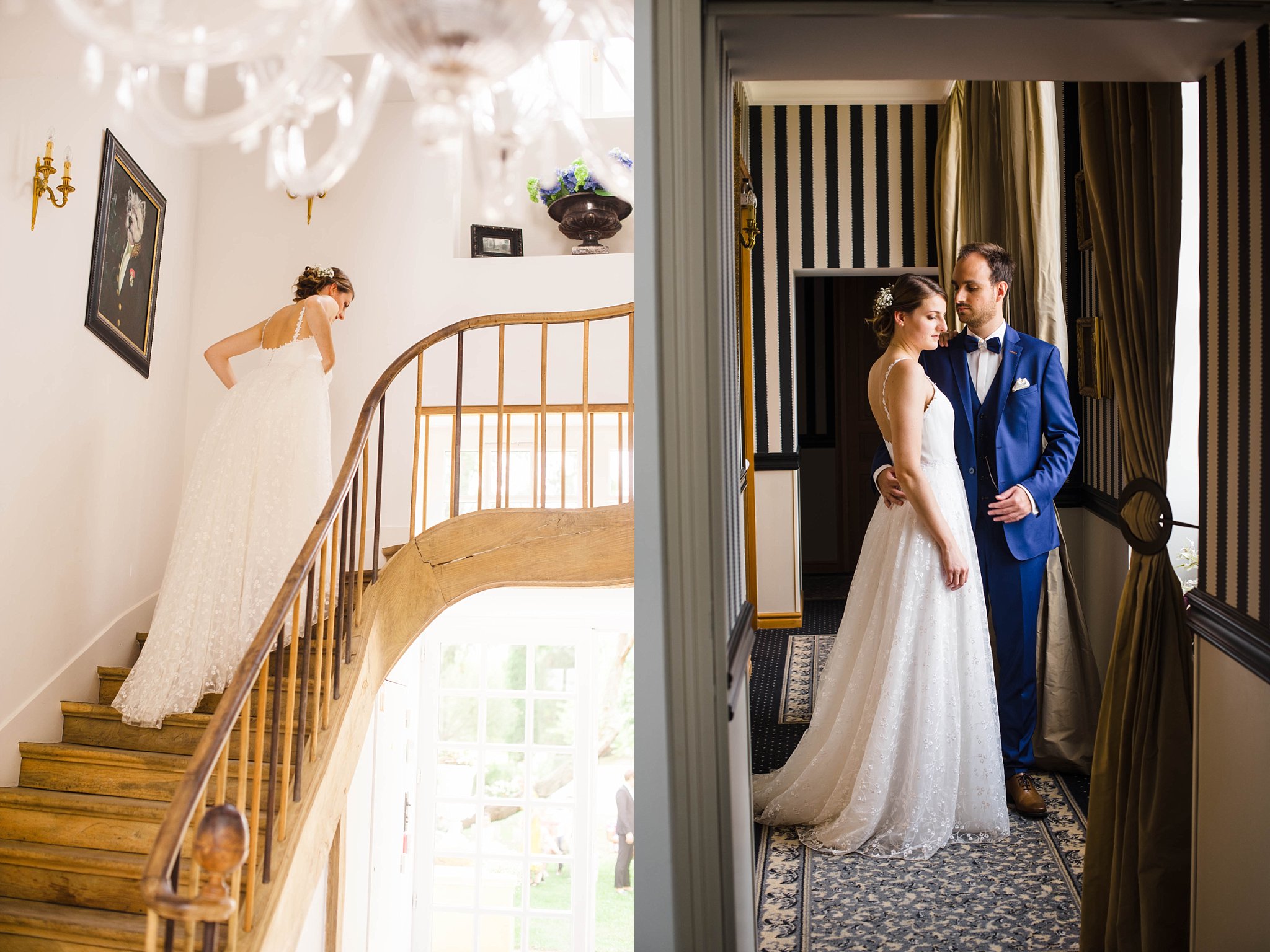 photos de couple au mariage au château de la Vaudère à Parigné l'Evêque